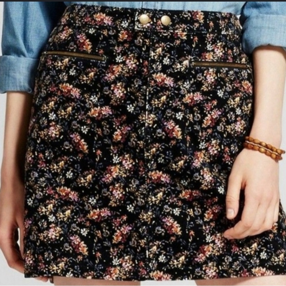 Mossimo Corduroy Floral Mini Skirt